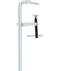4 Inch All Steel Clamp With Swivel Pressure Pads, One Piece Rail And Fixed Jaw, Heat Treated Rails, Drop Forged Electro Galvanized Sliding Bar For Heavy Duty Woodworking And Metalworking Projects, vertical view