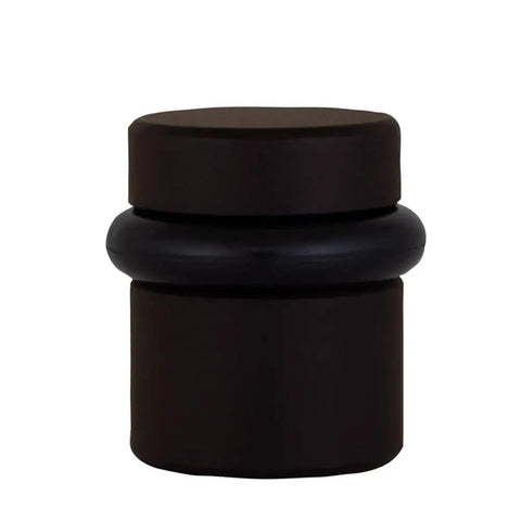 2 Pack Cylindrical Door Stops With Brass Construction And Oil Rubbed Bronze Finish Floor Mounted Noise Absorbing Rubber