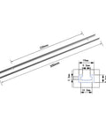 Aluminum T Slot Track Kit For Woodworking, Universal Double Cut T Track With Pre Drilled Mounting Holes, 300mm, diagram view