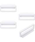4 Pack Self Stick Cabinet Drawer Ring Pull Handles Plastic Quick Install No Drill Self Adhesive Pull Handles With Plate For Dresser Closet Cabinets And Glass Doors Smooth Low Profile Operation, white plastic ring pulls