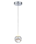Modern Crystal Pendant Light in Chrome Finish Tiny Globe Hanging Fixture for Kitchen Island and Bath Glam Chic Mini Ceiling Pendant with Sparkling Beads to Brighten Your Space