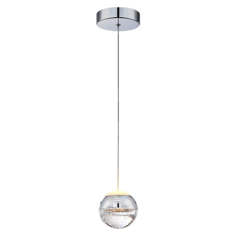 Modern Crystal Pendant Light in Chrome Finish Tiny Globe Hanging Fixture for Kitchen Island and Bath Glam Chic Mini Ceiling Pendant with Sparkling Beads to Brighten Your Space