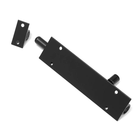 Heavy Duty Sliding Bolt Door Latch Pack Of Two Aluminum Alloy Gate Lock For Barn And Patio Doors Smooth Operator Self Closing Design silver and black slide bolts