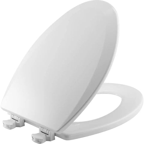 Durable Wood Toilet Seat 2 Pack With Easy Clean Hinges Elongated White Made In USA Built To Last Sleek Contoured Design
