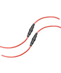 2 Pack Inline Screw Type Fuse Holder 14 Gauge AWG For 5mm X 20mm Glass Tube Fuse Black Heavy Duty with red wires.