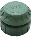 Automatic Anti Siphon Sprinkler Valve With Flow Control For Lawn And Garden Irrigation No Backflow Drama, green top view.