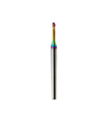 Premium HRC55 Carbide Ball End Mill 2 Flute With Extra Long Nose For CNC Finishing And Woodworking, rainbow finish, precision tool.