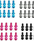 Colorful hex ball head screws assortment for RC car upgrades, featuring silver, blue, pink, and black options for various models.