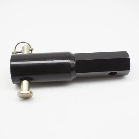 Beefy Heavy Duty Auger Adapter Converter 1.5 Inch Female Round To 2 Inch Male Hex Shaft Attachment, industrial-grade black steel part