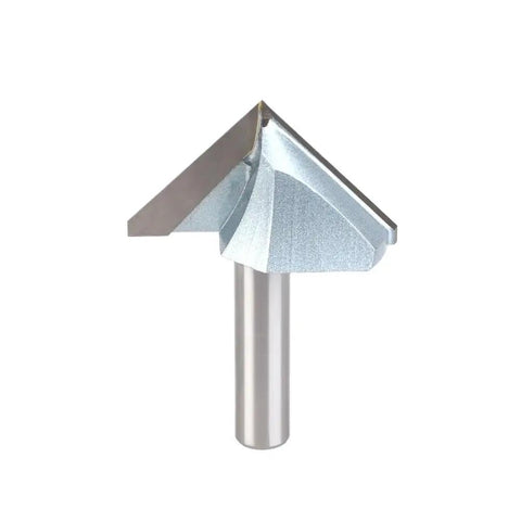 Durable 90 Degree V Groove Router Bit With 12mm Shank for detailed woodworking tasks on hardwood, MDF, or softwood.