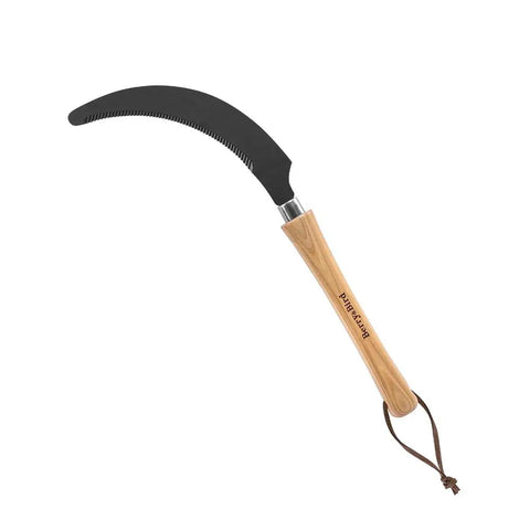 Grass Sickle With Sawtooth Blade For Heavy Duty Weeding And Harvesting, SK5 High Carbon Steel Blade, Ashwood Handle, Tough Garden Tool