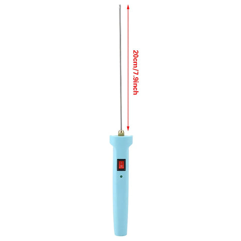 Fast Heating Polystyrene Foam Cutter Pen 24W 20cm Electric Hot Wire Engraving Tool with blue handle, vertical view