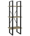 Space Saving 3 Tier Book Cabinet Made From Engineered Wood, Slim 15.7 By 11.8 By 41.3 Inches Bookcase With Three Shelves For Books, Magazines, And Decor, Dope Space Saver For Small Homes And Office Setups, black frame with wooden shelves