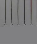 Carbon Steel Welding Electrodes Set 2.0mm And 1.2mm, 50 Pieces Each, various diameters lined up on display