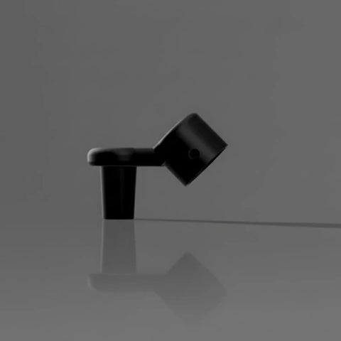 45 Degree Pivot Rig Adapter 14mm Universal Glass Connector For Ball Caps And Downstems, black glass joint adapter side view