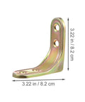Heavy Duty Metal L Bracket And Corner Shield Supporting Shelving Braces With A Slick Right Angle Design For Wood Furniture Wall Mounted Cabinet Shelf Brace Hardware Kit, 3.22 in, steel construction.