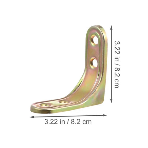 Heavy Duty Metal L Bracket And Corner Shield Supporting Shelving Braces With A Slick Right Angle Design For Wood Furniture Wall Mounted Cabinet Shelf Brace Hardware Kit, 3.22 in, steel construction.