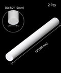 White PTFE Round Rod 1/2-Inch Diameter And 12-Inch Length, 2 Pack - Low Friction, Built-To-Last, corrosion resistant