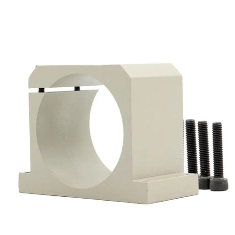 Beefy Spindle Motor Clamping Bracket 65 To 80mm Diameter, Square Mount Cast Aluminum Fixture Holder for Milling Machines