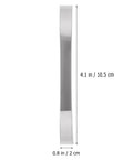Side view of modern silver cabinet door pull with dimensions, part of 10 Pieces Zinc Alloy Wardrobe Handles And Drawer Pulls