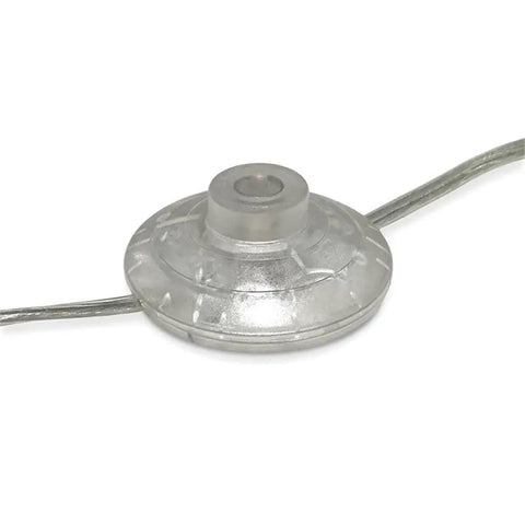 62.25 Inch Tall Floor Lamp With Glass Shade In Brushed Nickel, cord switch detail