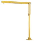 Premium Shop Optimized Workstation Jib Crane Offering 500 Pounds Capacity And 10 Foot Span, yellow steel construction with vertical post.