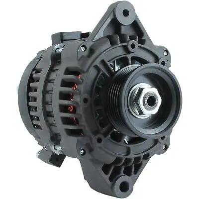 Straight Up High Output Alternator Replacement For 11Si Marine Ir If Generators Pushing 150 Amp 12 Volt Power and 6 Groove Pulley angled view.