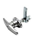 Durable Zinc Alloy T Handle Lock With Keys For Truck Cap Camper Shell And Garage Doors in silver finish, side view