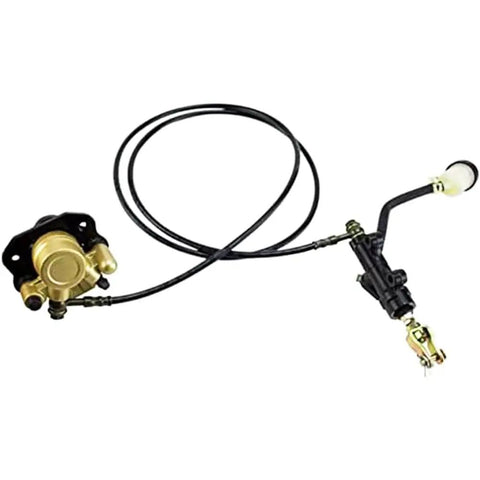 69 Inch Hydraulic Brake Hose For Coleman KT196 Go Kart Off Road 175 Cm Long Pro Grade Replacement Brake Line Cable Fits 196cc Engine And Works With Caliper And Pump Kit, showing complete set with caliper and pump.