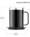 Ditch Lukewarm Sludge With This Smart Usb Heated Coffee Mug, stainless steel, 350ml capacity, precise temperature control, office use.