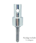 Beefy Auger Drill Adapter For Ice Fishing SDS Plus To One Half Inch Thread Keyless Drill Chuck Adapter For Impact Drivers And Earth Augers Stainless Steel 304 Construction One Piece showing package content.