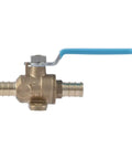 1/2 Inch Crimp Ball Valve With Drain For PEX And PE-RT Brass Plumbing Fitting With Mounting Tabs UC24615Z