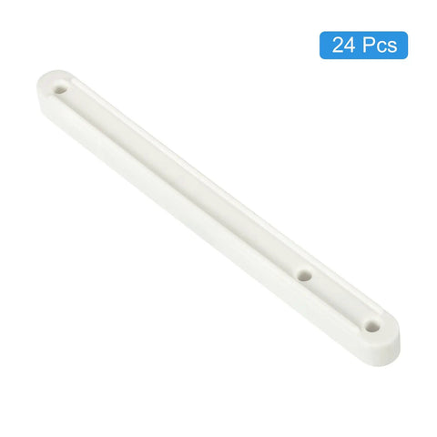 Single white plastic drawer slide from 24 Pack Plastic Drawer Slides 180mm Side Mounted Grooved Guide Rail Kit.