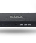 4 Port HDMI 2.0 KVM Switcher With HDCP 2.2 Is A Legit Game Changer To Swap One Monitor Keyboard And Mouse Across Four Computers For A Hella Smooth Desk Setup, showing sleek black design and multiple ports.