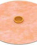 Kerdi-Seal-PS Pipe Seal With Gasket for three quarters inch opening, 4 mil thick waterproof membrane sheet shown in orange.