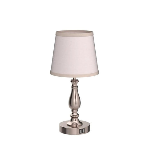 Brushed Nickel Table Lamp Set Of 2 For Nightstand Lamps, 20 Inch Tall With Dual USB A And C Ports, 3 Way Touch Bedside Lamps