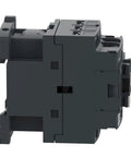 Side view of Easy TeSys IEC Contactor DPE25U7 10HP 480V 240VAC Coil for HVAC systems, industrial use, DIN rail mount.