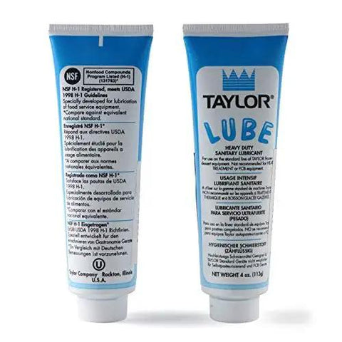 Front and back view of 4 Oz Food Safe Silicone Grease Tube For O Rings And Gaskets Heavy Duty Lubricant For Mixers And Soft Serve Machines