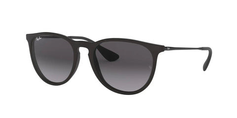 Erika Round Sunglasses With Low Bridge Fit Rubber Black And Light Grey Gradient Lenses 57mm Women Fashion Shades
