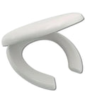 No Slamming Quiet Close Open Front Elongated Bathroom Seat With Quick Release Hardware and Top Mount Frame built from tough plastic.