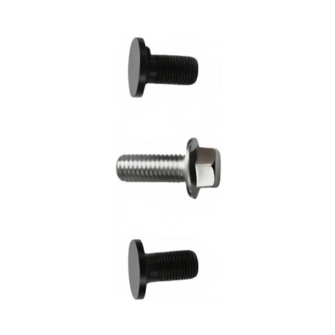 Replacement Kit For 21 Inch Dual Blade Lawn Mower, Includes Fan Bolts Nuts And Washer, three black and silver bolts display
