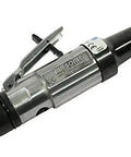 High Output Pneumatic Die Grinder Running At Full 27000 Rpm Power with safety lockout trigger and grinding tool attachment.