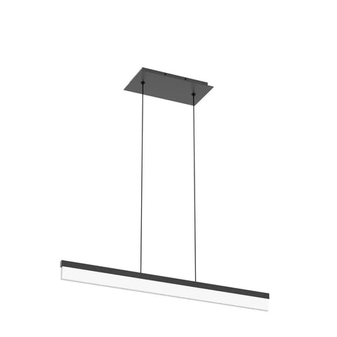 LED Linear Pendant Light 25W Black Hanging Bar Fixture For Kitchen Island And Dining Area 3000K Warm White Modern Dimmable Lighting