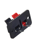 8-Piece 2-Way Speaker Terminal Block With Spring Push Release Connector, 2-Position Amplifier Terminal Test Clip, black and red