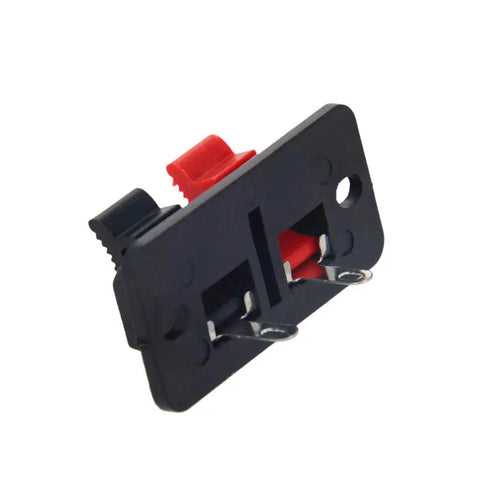 8-Piece 2-Way Speaker Terminal Block With Spring Push Release Connector, 2-Position Amplifier Terminal Test Clip, black and red