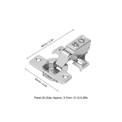Soft Close Concealed Cabinet Hinges 32mm Cup 105 Degree Opening 4 Pack Cold Rolled Steel Adjustable detailed measurements