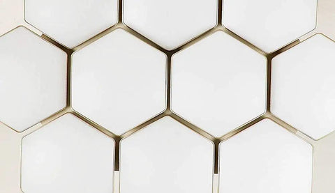Super Sleek Dimmable Led Ceiling Pendant Light With Remote Control And Energy Saving Modern Chandelier For Living Room Bedroom Hallway Kitchen close-up of hexagonal acrylic design.