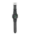 Sirius Watch Style Dive Computer For Recreational Divers With Wrist Readout And Color Coded Tank Pressure Underwater Ready Snorkeling And Scuba Gear Accessory Black On Black front view
