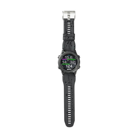 Sirius Watch Style Dive Computer For Recreational Divers With Wrist Readout And Color Coded Tank Pressure Underwater Ready Snorkeling And Scuba Gear Accessory Black On Black front view
