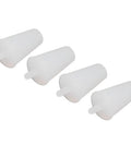 Aramox Silicone Plug Kit: 20 High Temp Heat Resistant Conical Stoppers For Electroplating And Powder Coating Tasks With Excellent Sealing Performance And Durable Construction. Four white silicone conical plugs on white background